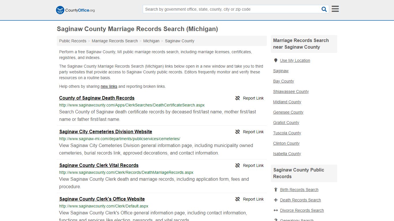 Saginaw County Marriage Records Search (Michigan) - County Office