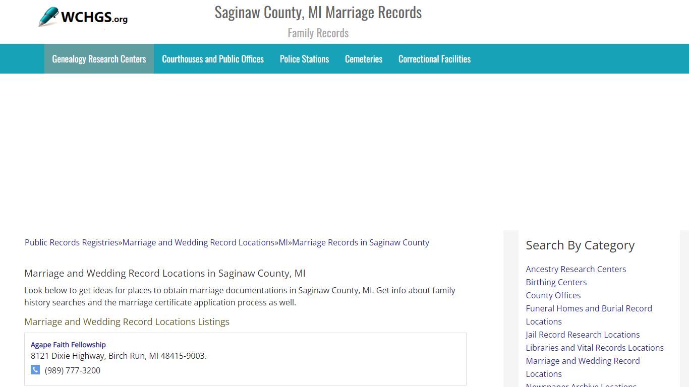 Saginaw County, MI Marriage Records - Family Records
